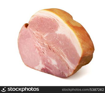 Big piece of pork ham isolated on white