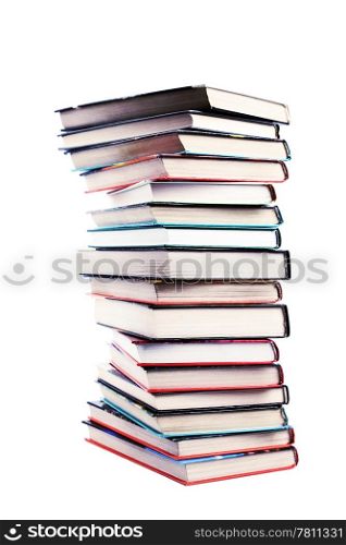 big pile of books isolated
