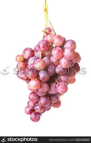 Big red grapes isolated on white background