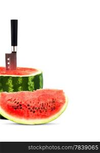 Big red watermelon isolated on white background