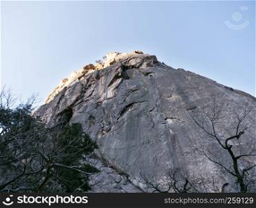 Big rock in the mountains of Seoraksan, South Korea