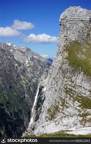 Big rock on the Triglav mount in Slovenia