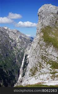 Big rock on the Triglav mount in Slovenia