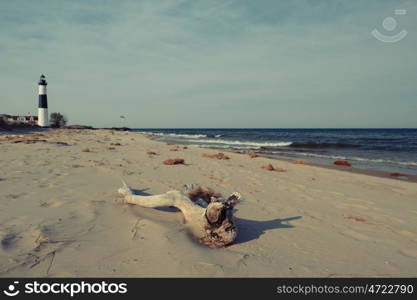 Big Sable Point Lighthouse in dunes, built in 1867, Lake Michigan, MI, USA