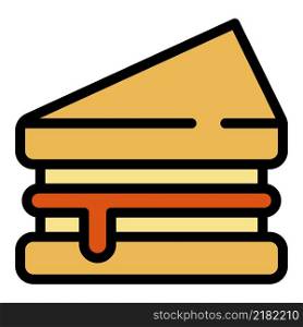 Big sandwich icon. Outline big sandwich vector icon color flat isolated. Big sandwich icon color outline vector