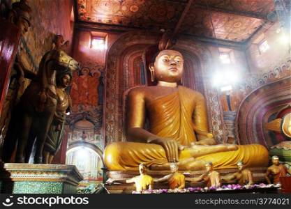Big seated Buddha in buddhist temple Wewurukannala Vihara, Sri Lanka