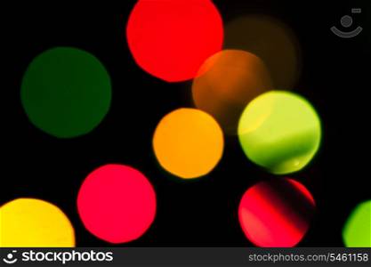 big spots of colored defocused lights