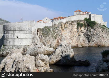 Big stone fortress in Dubrovnic, Croatia