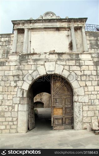 Big stone gate in the center of Zadar, Croatia
