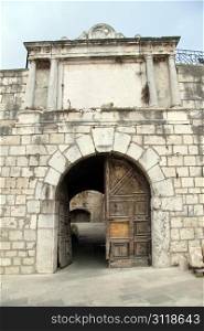 Big stone gate in the center of Zadar, Croatia