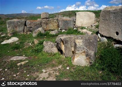 Big stone ruins in Aladja-Hoyuk in Turkey