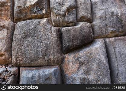 big stones in an old masonry of the Incas