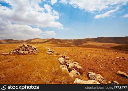 Big Stones In Sand Hills of Samaria, Israel