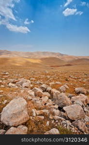 Big Stones in Sand Hills of Samaria, Israel