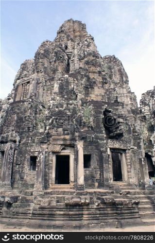 Big tower in Bayon temple, Angkor, Cambodia