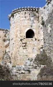 Big tower of castle Krak de Chevalier, Syria