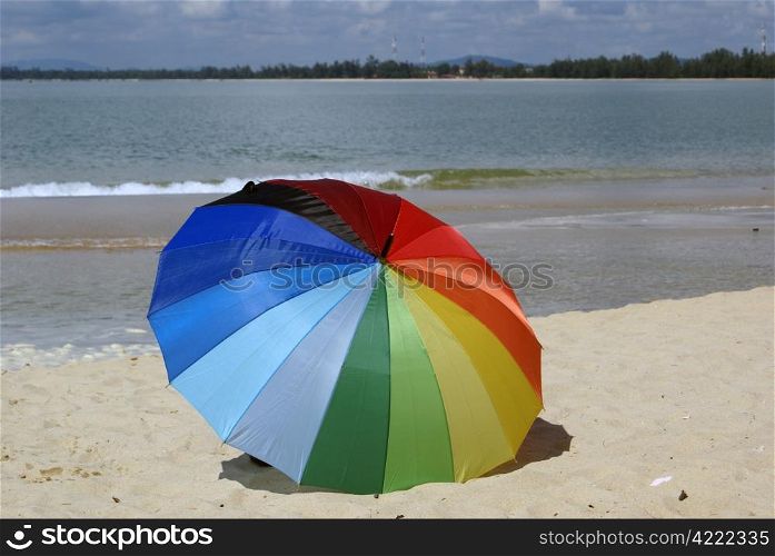 Big umbrella on the beach in Cherating, Malaysia