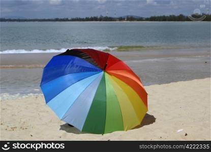 Big umbrella on the beach in Cherating, Malaysia