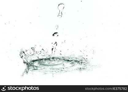 Big water splash isolated on white background
