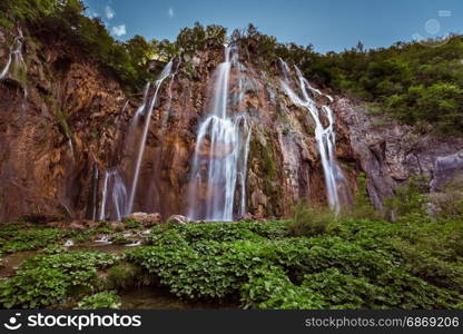 Big Waterfall in Plitvice Lakes National Park, Croatia