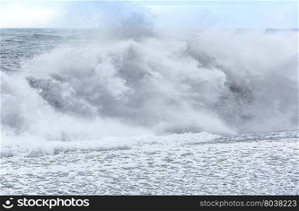 Big Wave at black beach Iceland