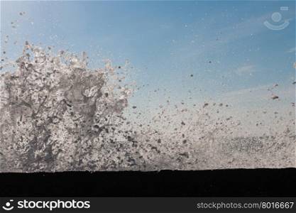 Big waves break on the beach Bolata, Bulgaria