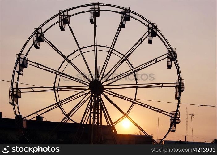 Big wheel and sunset in Rivas, Nicaragua