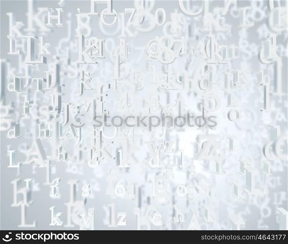 Big white letters. Background abstract image with white big letters