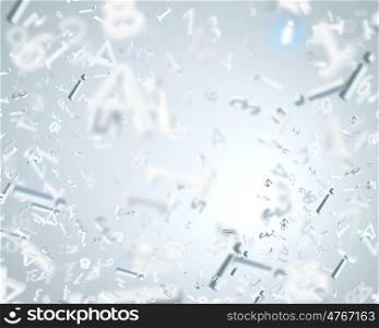 Big white letters. Background abstract image with white big letters