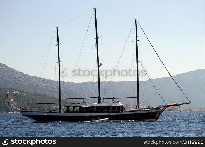 Big yacht near the coast in Croatia