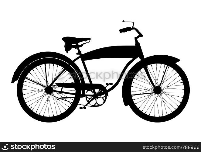 Bike icon. Side view of classic bike on a white background. Flat vector.