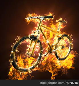 bike in fire