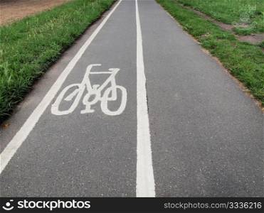 Bike lane sign. Sign of a bike or bicycle lane