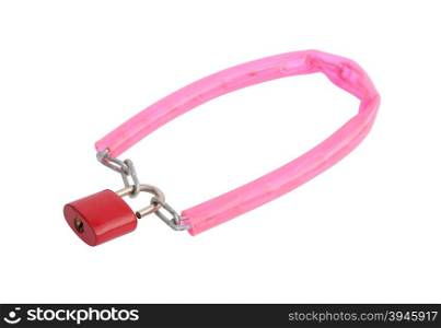 bike lock on white background (with clipping path)