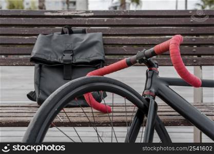 bike man purse bench