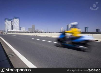 bike on road blur motion