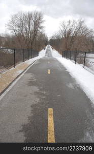 Bike path in winter, Cedar Rapids, Iowa