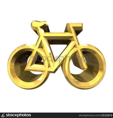 bike symbol in gold (3d made)