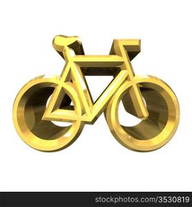 bike symbol in gold (3d made)