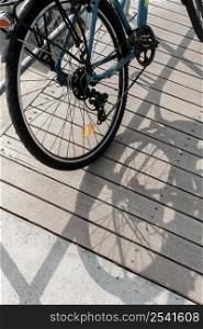 bike wood its shadows