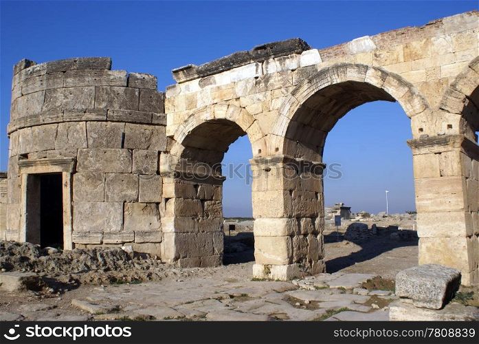 Bil old gate in Hierapolis near Pamukkale, Turkey