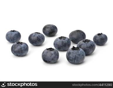 Bilberries or whortleberries cutout isolated on white background