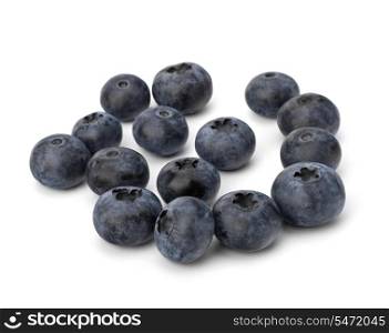 Bilberries or whortleberries cutout isolated on white background