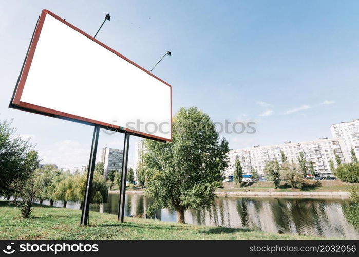 billboard near river