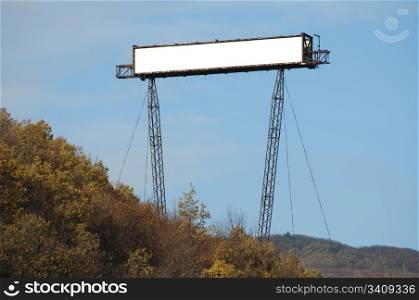 Billboard situated high in the forest