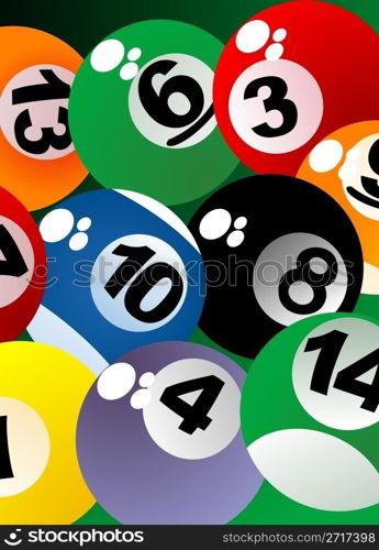 Billiard balls colorful background, abstract art