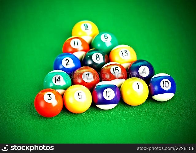 billiard balls with copy space...