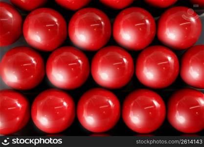 Billiard many red balls rows background pattern texture