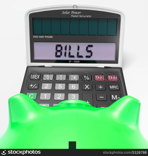 Bills Calculator Showing Invoices Payable And Accounting