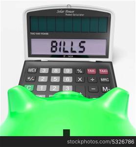 Bills Calculator Showing Invoices Payable And Accounting